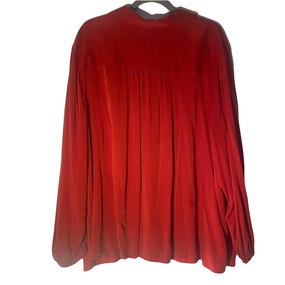 j.Jill Women's Red/orange Button-Up Blouse w/collar cloth buttons size 3X - Picture 2 of 9
